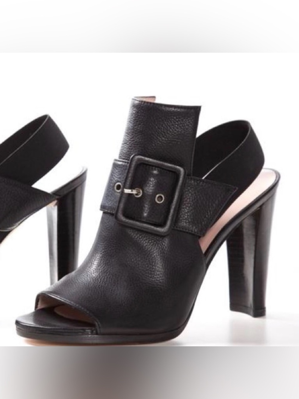 Stuart Weitzman Peep Toe Booties w/Buckle 11